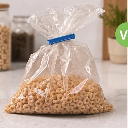 Sachet alimentaire fermé de manière classique